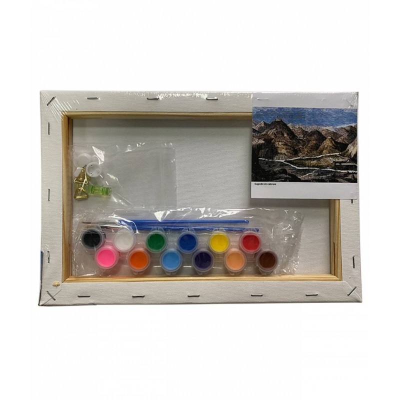 Set pictura pe panza imprimata 20x30cm, Pigna - Peisaj - acuarele, pensule, accesorii, PP203048