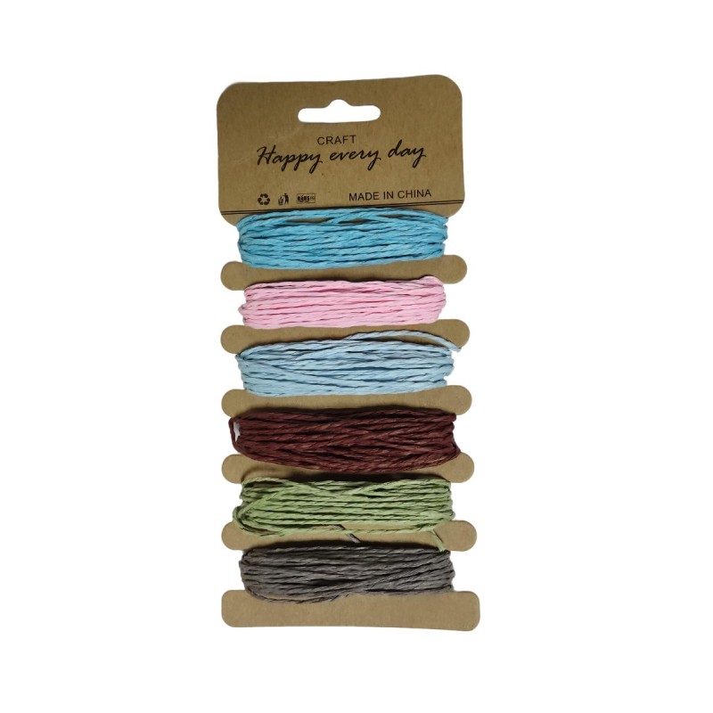 Accesorii creatie - sfoara hartie, 5m x 6 culori, Colorarte, diverse culori