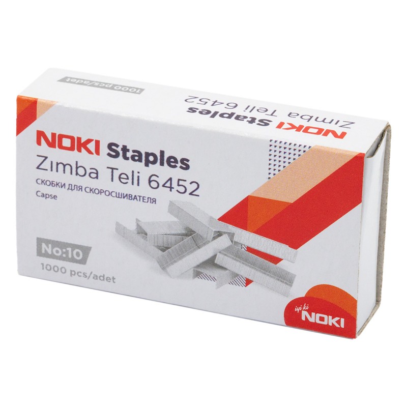 Capse Noki 6452, nr.10, 15 coli, alb/zincat, set 1000 buc