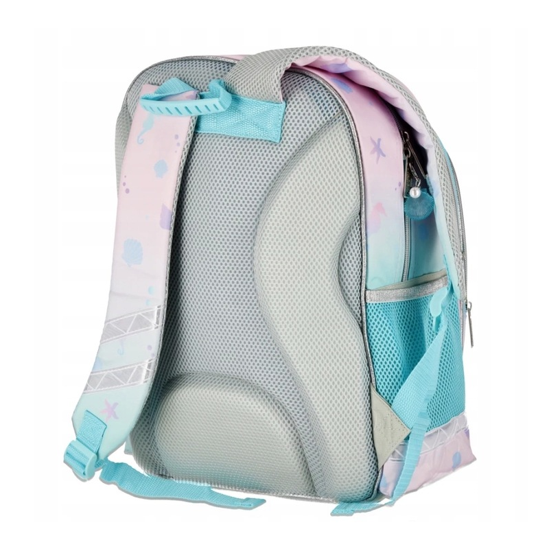 Ghiozdan Starpak Mermaid, 39cm, 3 compartimente, roz cu turcoaz, 527183