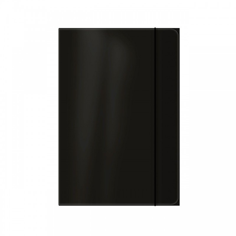 Mapa carton Office Cover, plastifiata, cu elastic, A4, negru