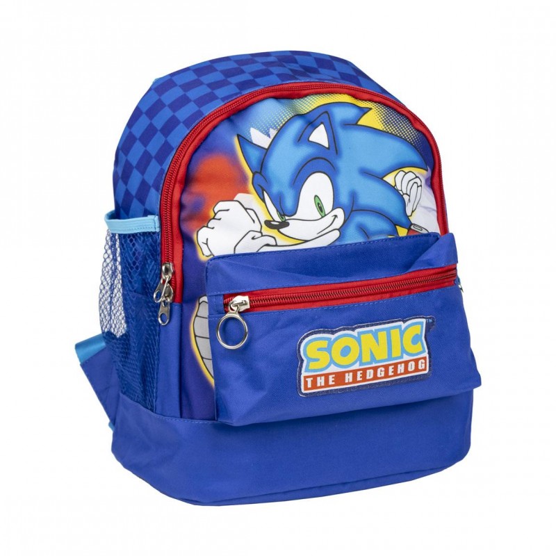 Ghiozdan gradinita Cerda Sonic The Hedgehog, 27cm, 1 compartiment, 1 buzunar, albastru