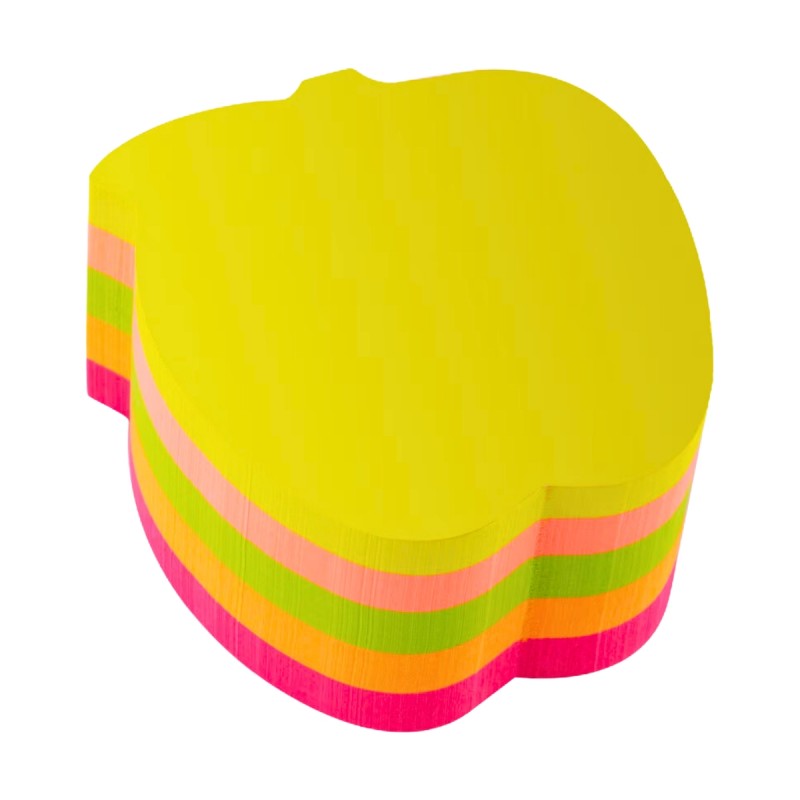 Notes adeziv Office Cover SN4505M, 100 coli, 75x75mm, 5 culori neon, forma mar, blister