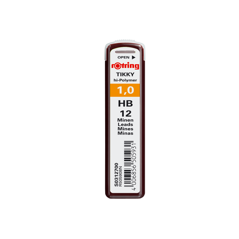 Mine creion mecanic Rotring Tikky, 1.0mm, HB, set 12 buc