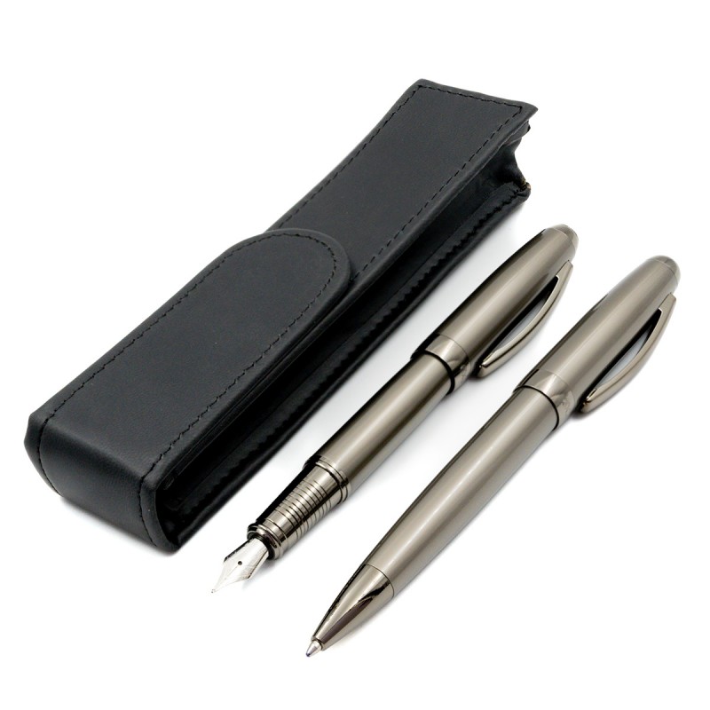 Set cadou stilou + pix + etui Cresco Symphony 850006 SY-01, corp metalic grafit