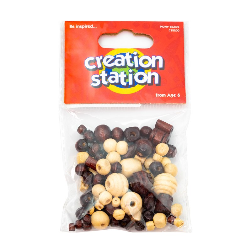 Accesorii creatie - lemn - margele, natur, set 50-80 buc, Colorarte