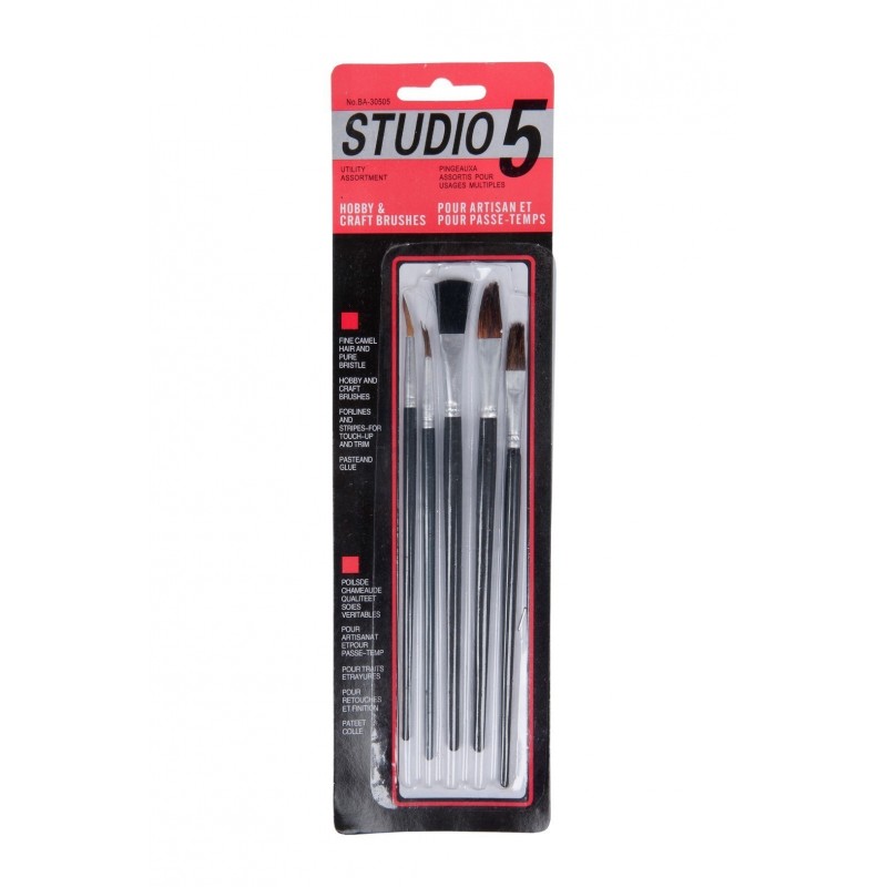 Pensula Cnx Sudio 30505-5, varf rotund, lat, set 5 buc