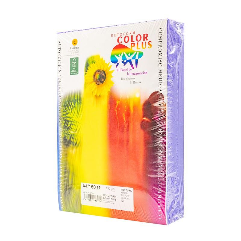 Carton colorat A4 Color Plus, 160g/mp, mov, top 250 coli