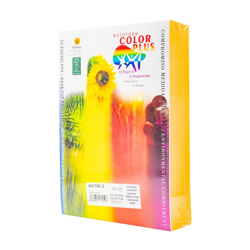 Carton colorat A4 Color Plus, 160g/mp, maro hazelnut, top 250 coli