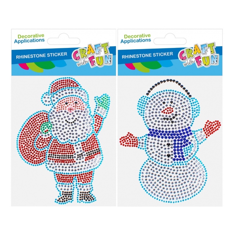 Accesorii creatie - stickere autoadezive - Mos Craciun din pietre colorate, blister, Craft with Fun 545782