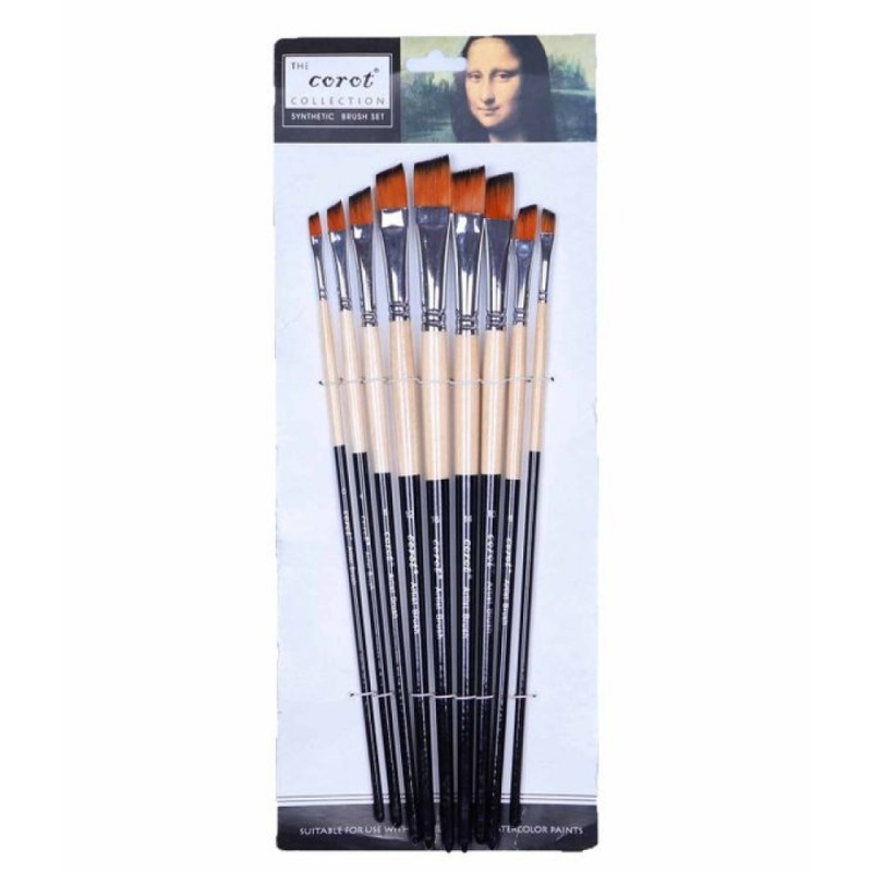 Pensula Cnx Corot 802, varf lat oblic, nr. 1-16, set 9 buc