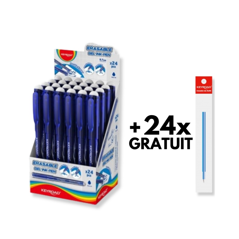 Pachet PROMO - 24x Pix cu gel Keyroad Erasable KR972580 + 24x Rezerve Keyroad Erasable KR372585 gratuit