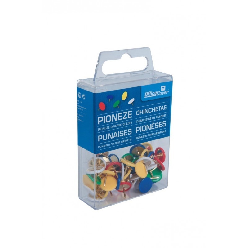 Piuneze (pioneze) Office Cover RPIO50, 10mm, diverse culori, blister 50 buc