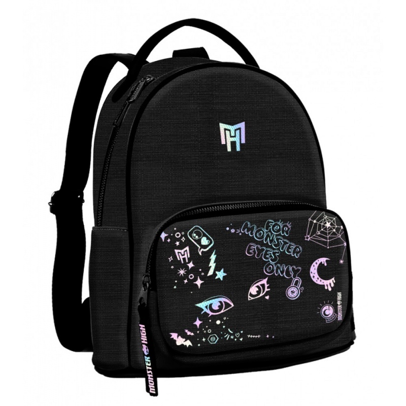 Ghiozdan Starpak Monster High, 28cm, 1 compartiment, negru, 518385