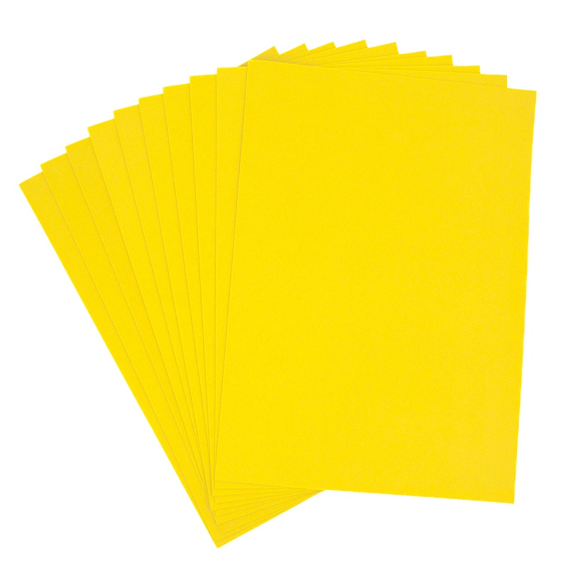 Hartie gumata A4, 1.3mm, galben, set 10 coli, Colorarte