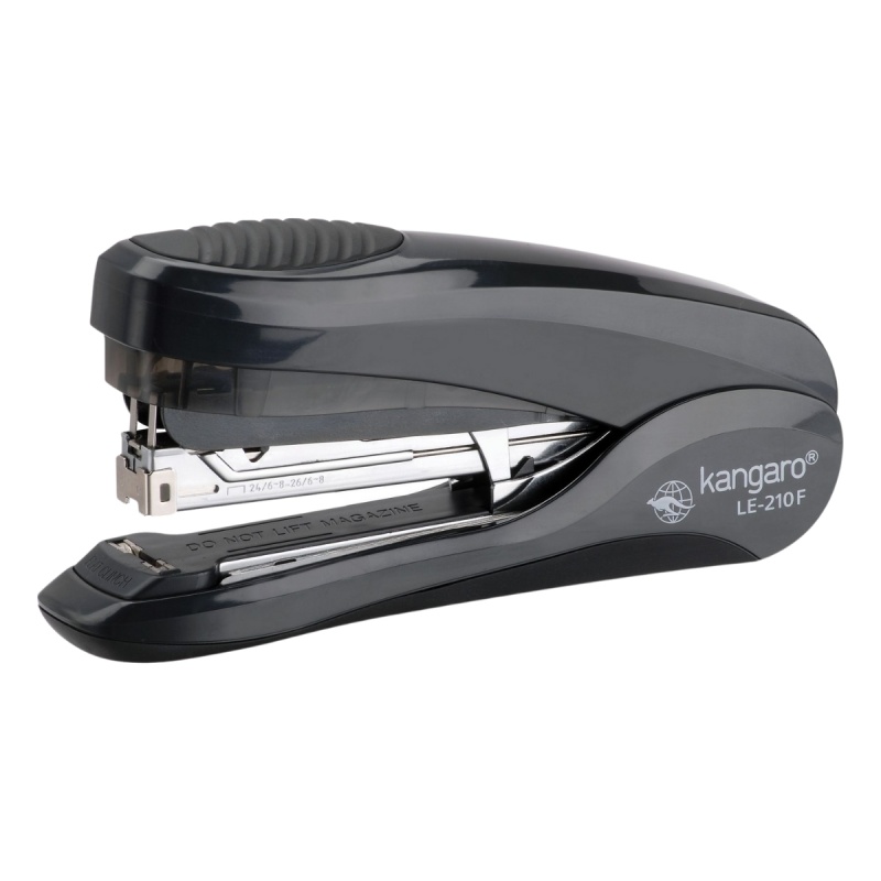 Capsator Kangaro Less Effort LE-210F/210FS, 24/6 - 26/8, 30 coli, 84mm, capsare usoara plata, negru