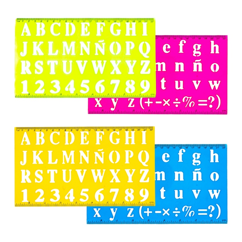 Sablon Cnx, cifre si litere, plastic,  set 2 buc