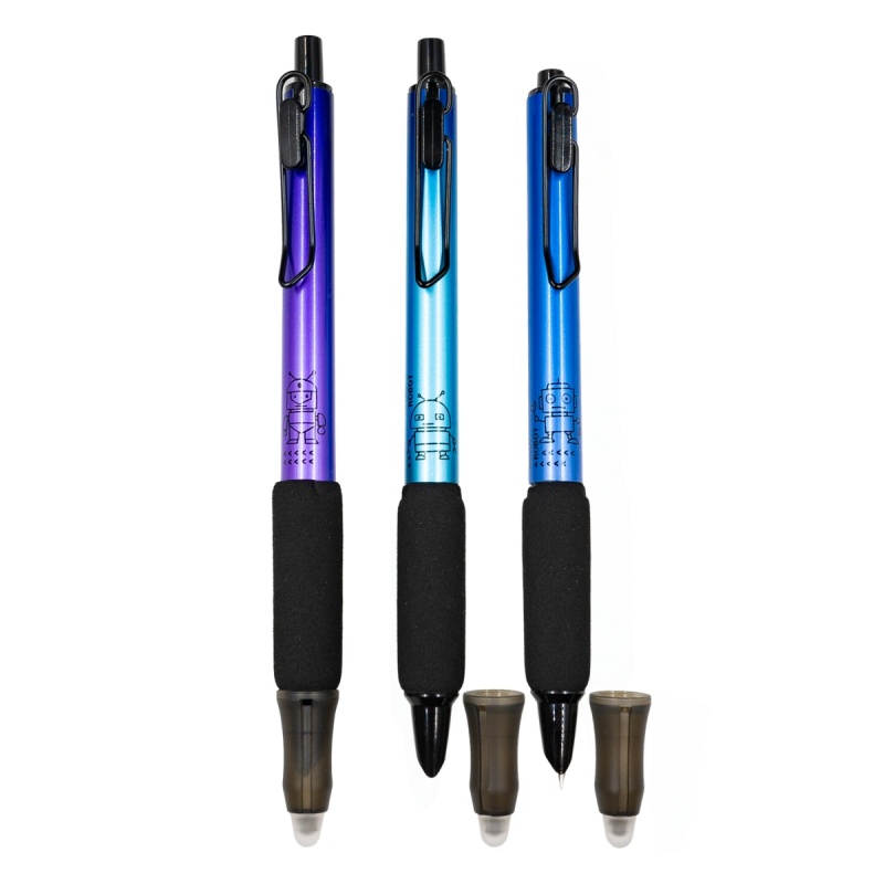 Stilou cerneala termosensibila CNX, cu mecanism click, grip moale, varf 0.38mm, diverse culori