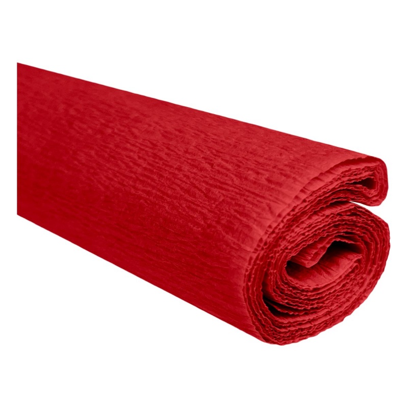 Hartie creponata Colorarte C08, 50x200cm, rosu, set 10 role