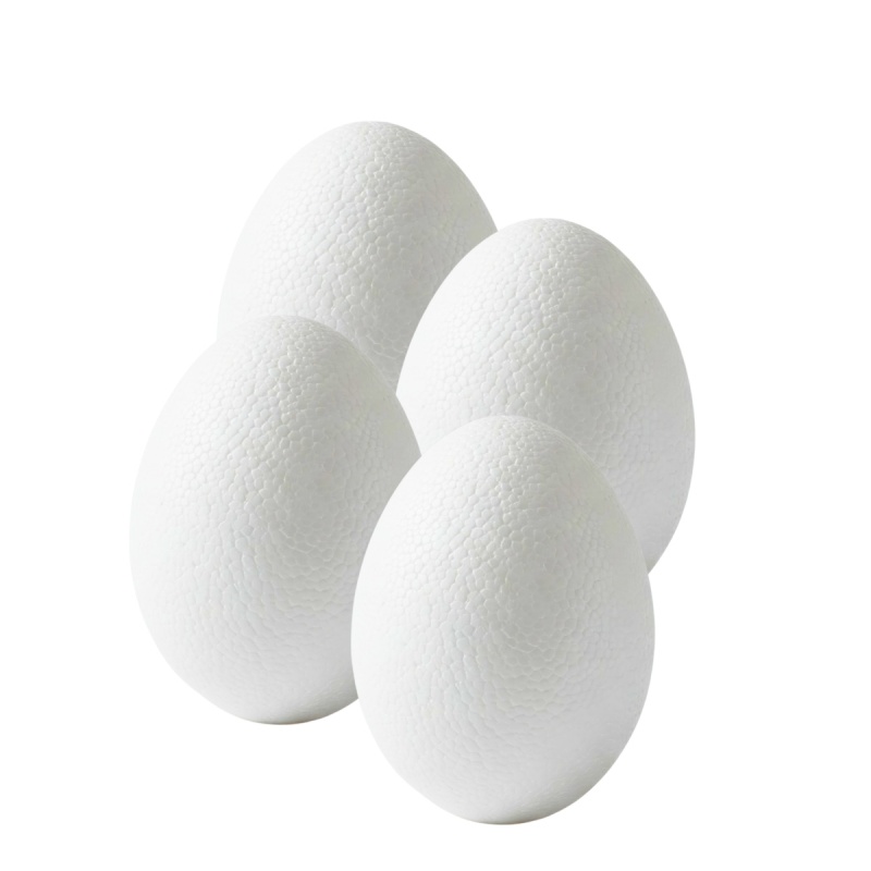 Accesorii creatie - polistiren - ou, alb, 7cm, set 4 buc, Colorarte