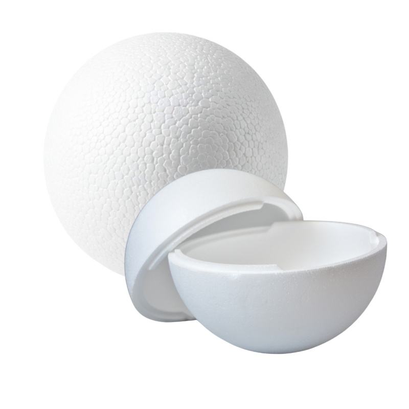Accesorii creatie - polistiren HD - sfera din 2 parti, alb, 16cm, Colorarte