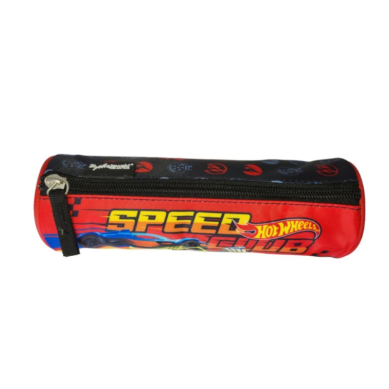 Penar neechipat St.Majewski Hot Wheels, 1 fermoar, negru cu rosu, cilindric