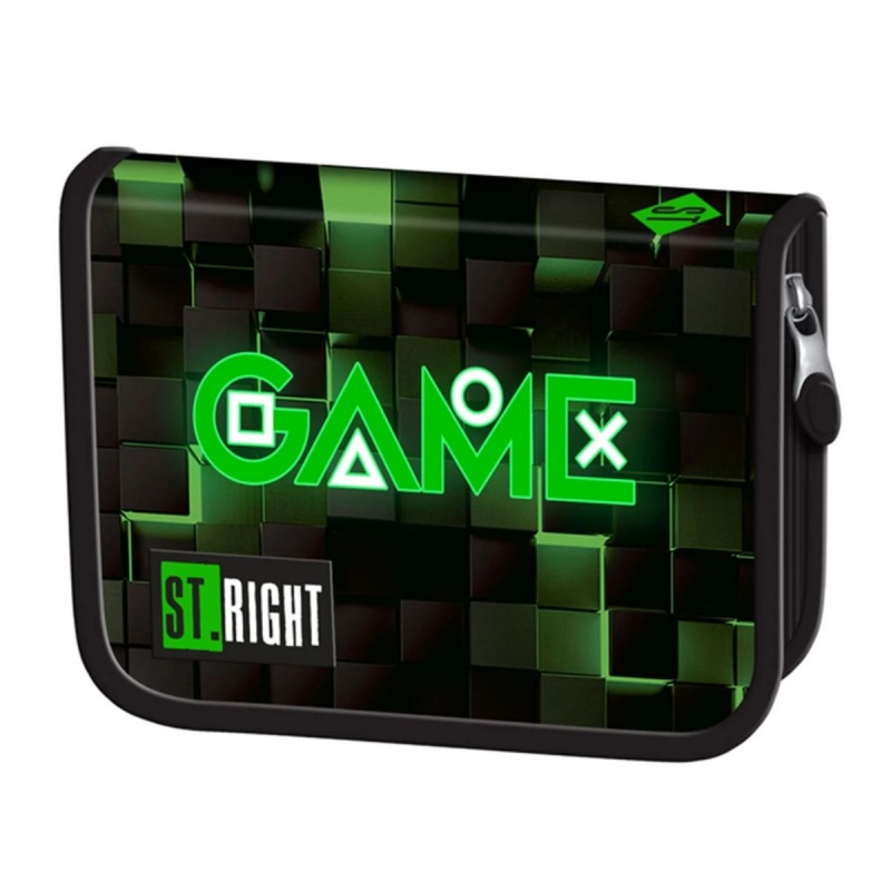 Penar neechipat St.Majewski St.Right Green Game, 1 fermoar, 2 extensii, negru cu verde