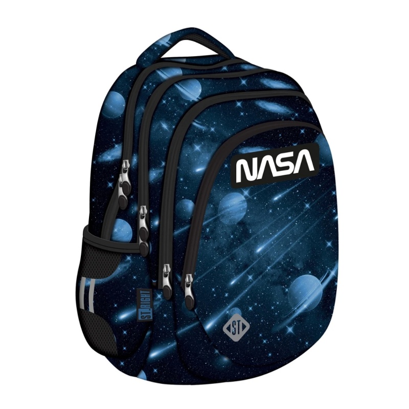 Ghiozdan St.Majewski St.Right Nasa, 42cm, 4 compartimente, bleumarin