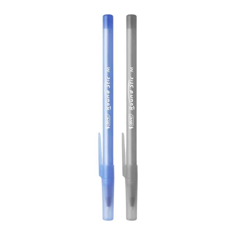 Pix cu bila Bic Roundstic Clasic, 1.0mm, cu capac, corp in culoarea scrisului
