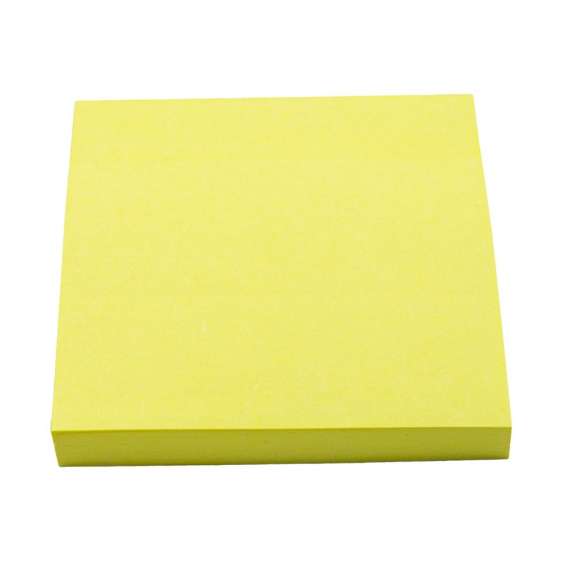 Notes adeziv Office Cover A03, 100 coli, 75x75mm, galben pastel, blister