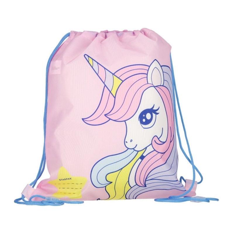 Rucsac cu snur pentru copii Starpak Unicorn, 38.5x33cm, 550811, roz