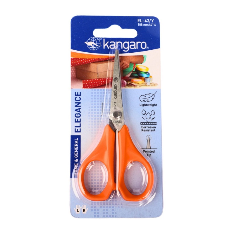 Foarfeca Kangaro Elegance EL-43/Y, 10.8cm, lama inox, blister