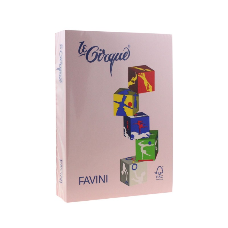 Carton colorat A4 Favini 108, 160g/mp, roz, top 250 coli