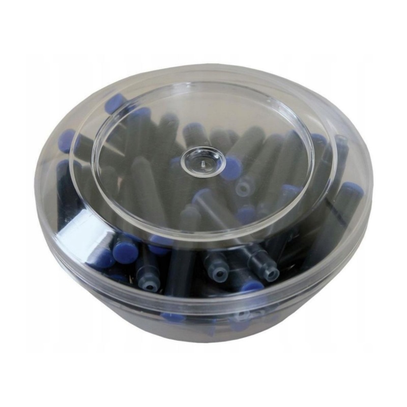 Patroane cerneala scurte (rezerve) Cresco 80048, cerneala albastra, cutie plastic OZN cu 50 buc