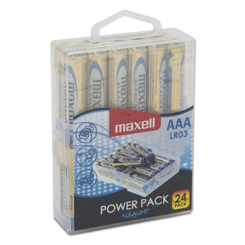 Baterie Maxell AAA / LR3, 1.5V, alcalina, set 24 buc