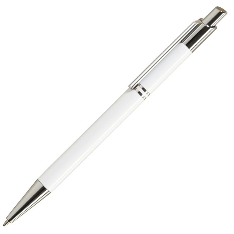 Pix cu bila Office-Cover Tiko, 1.0mm, cu mecanism, pentru personalizare, corp metalic, alb