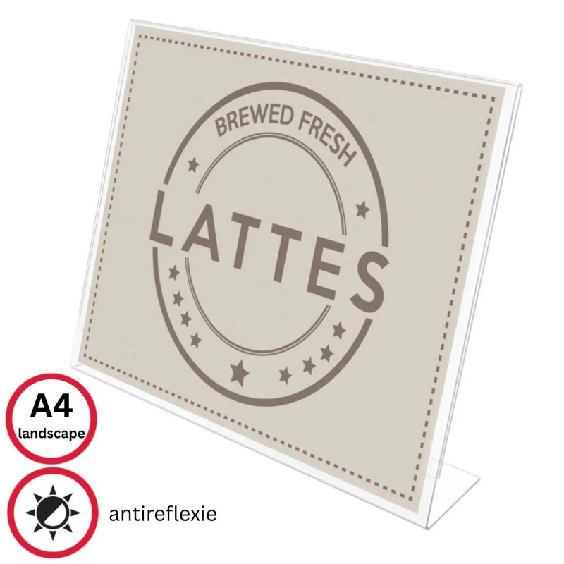 Display prezentare Deflecto SSLA411, A4, landscape, forma L, plastic