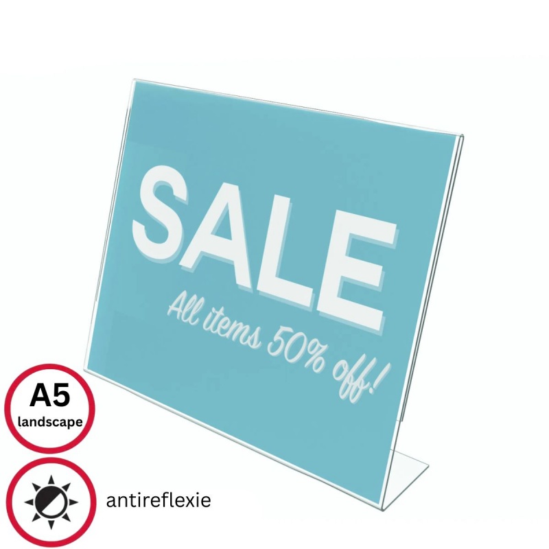 Display prezentare Deflecto SSLA515, A5, landscape, forma L, plastic