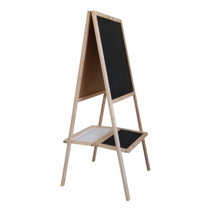 Tabla de scris cu creta mare Noki INT-715, 40x50cm, negru, 2 fete, cu suport penru ustensile