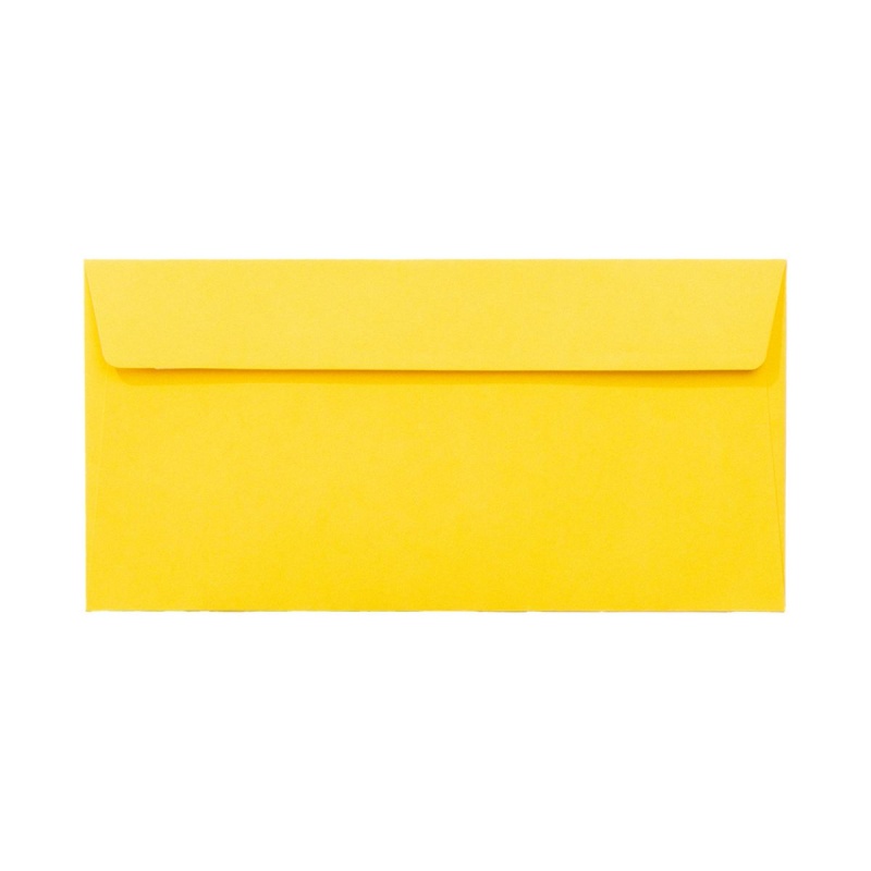 Plic color DL PC12G, galben, 120g/mp, 110x220mm, autoadeziv, set 25 buc