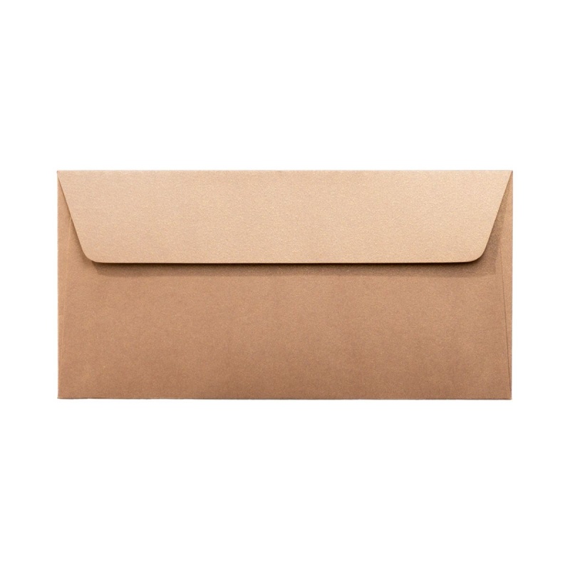 Plic color DL PC12AU, auriu, 120g/mp, 110x220mm, autoadeziv, set 25 buc