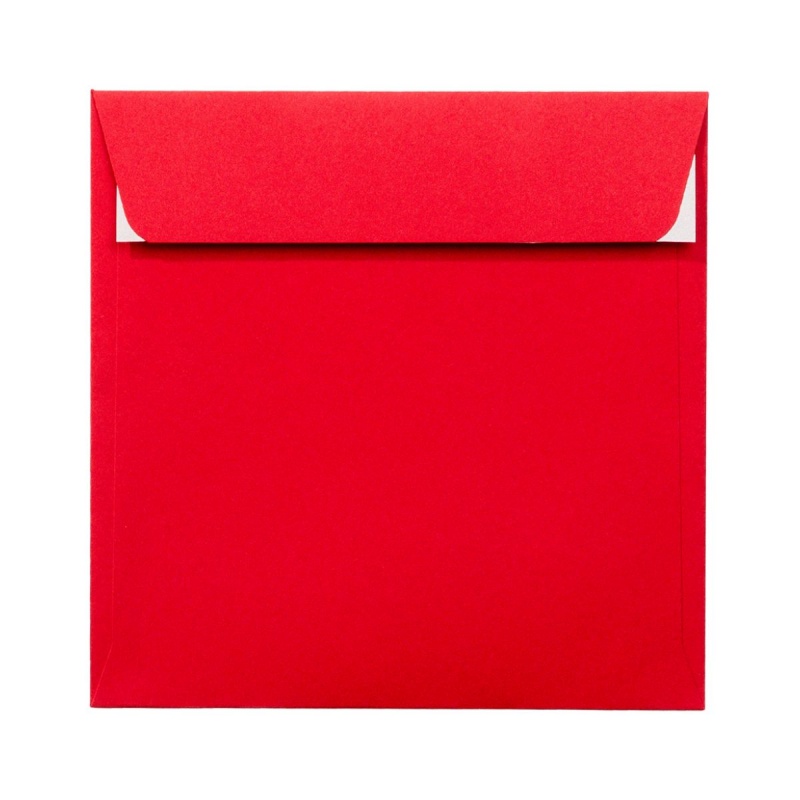 Plic color PC1616RC, rosu Craciun, 120g/mp, 160x160mm, autoadeziv, set 25 buc