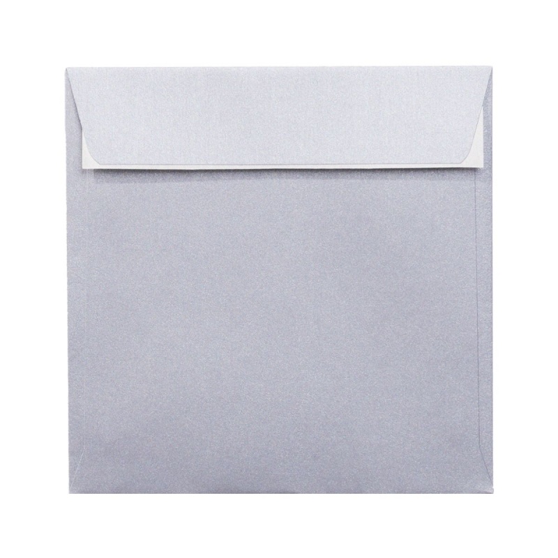 Plic color PC1616AG, argintiu, 120g/mp, 160x160mm, autoadeziv, set 25 buc