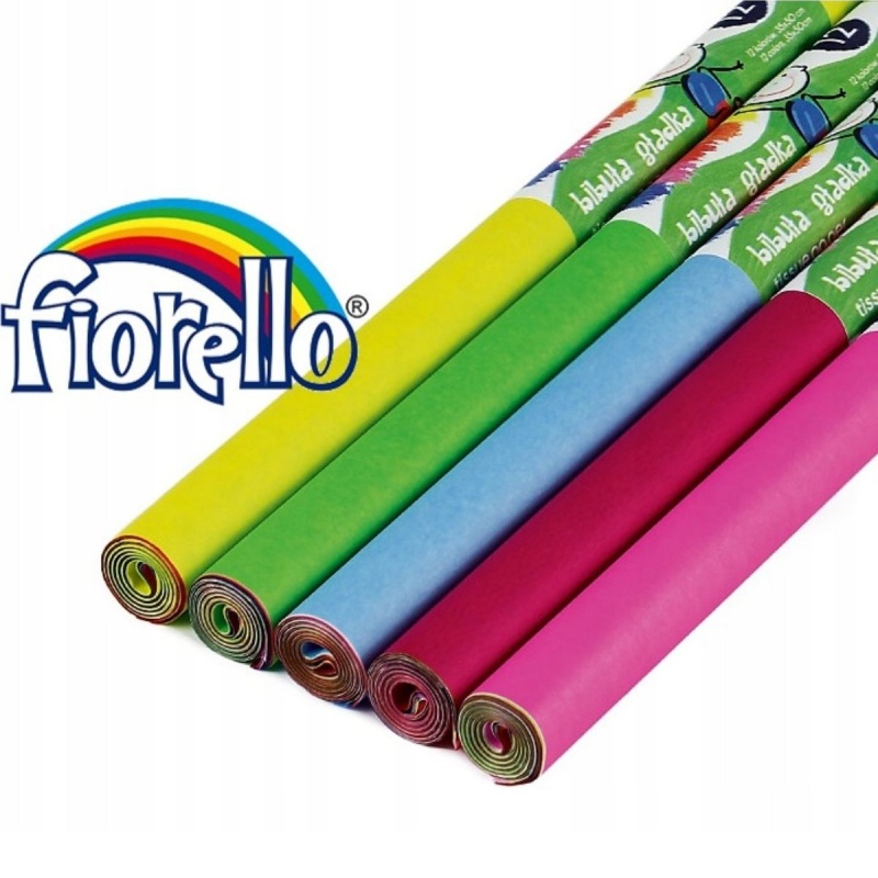 Accesorii creatie - hartie matase, 35x50cm, 12 culori/rola, set 5 role, Fiorello, 170-1989