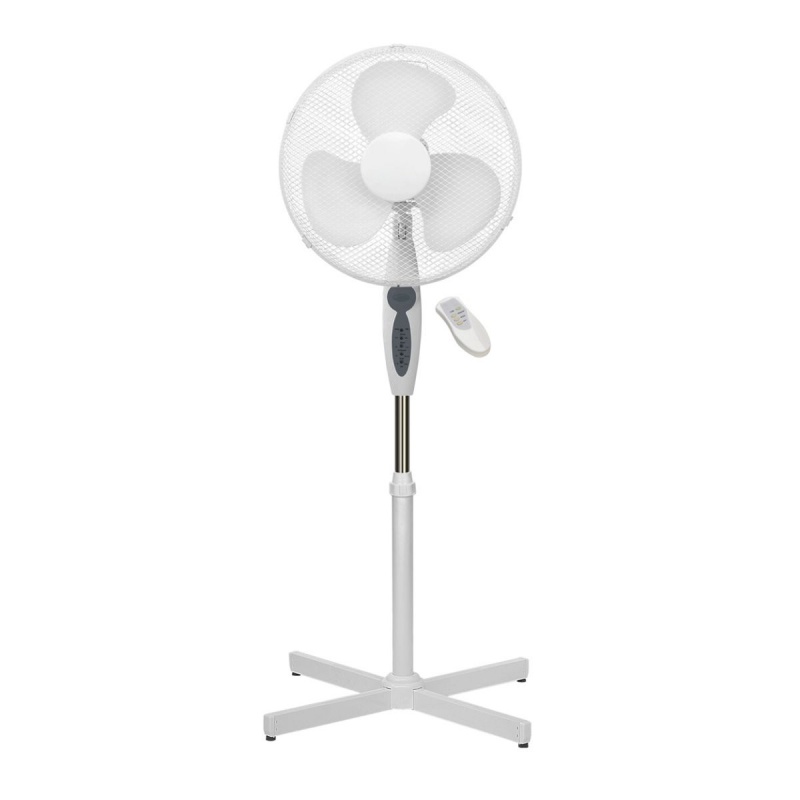 Ventilator 16+telecomanda Platinet PRSF16G, 40W, 3 viteze, stg/dreapta, baza 60x60, h 120cm, gri