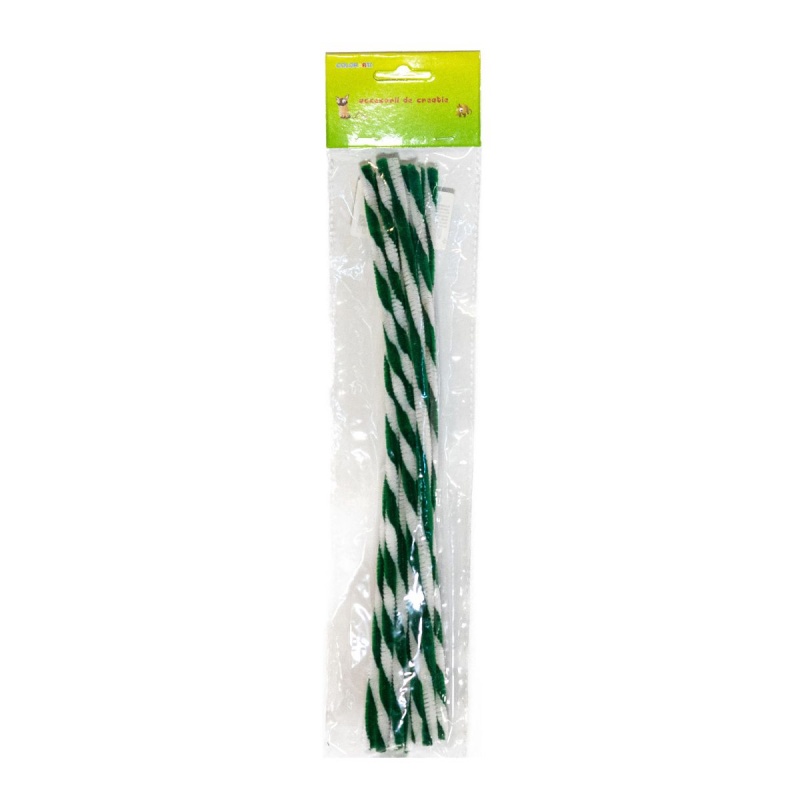 Accesorii creatie - sarma plusata, alb,verde, rasucita, set 10 buc, Colorarte