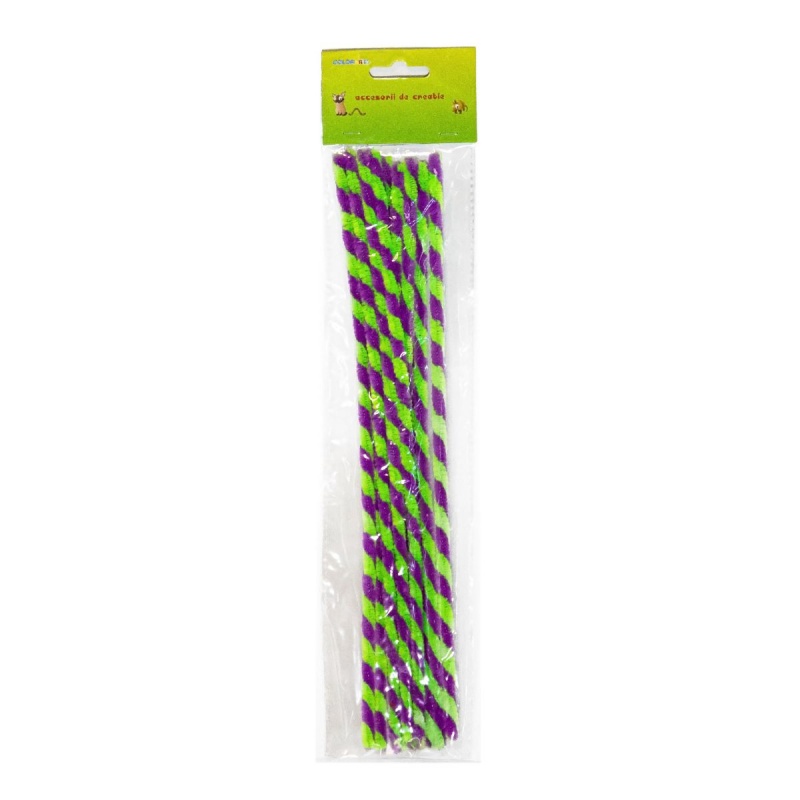 Accesorii creatie - sarma plusata, mov, verde, rasucita, set 10 buc, Colorarte