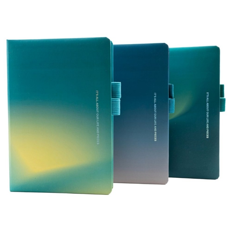Jurnal A5 CNX 6600-13, 160 pagini, degrade, coperta carton, cu suport de pix
