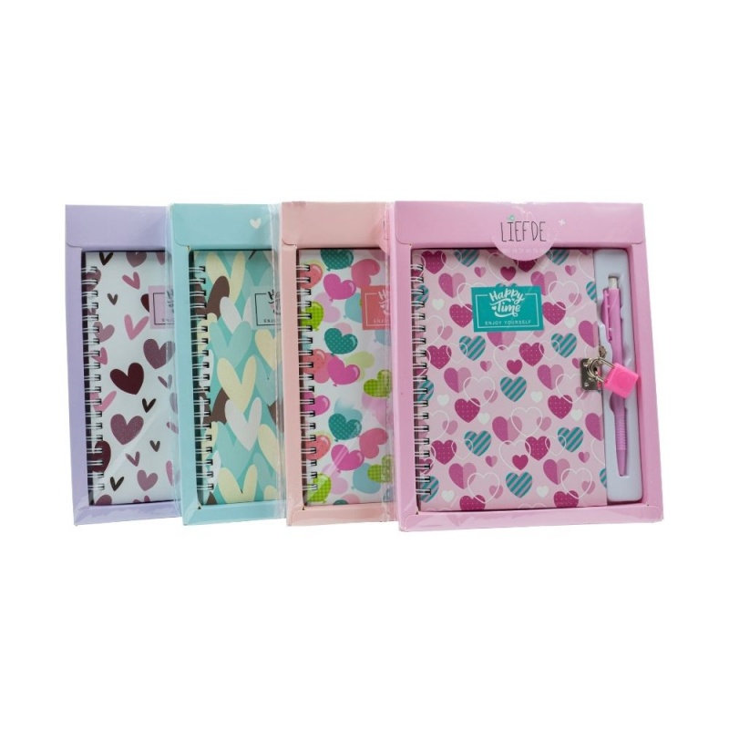 Jurnal CNX HS-32-17, 45 pagini, happy time, cu lacatel si pix, cutie cadou