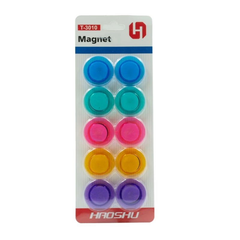 Magneti pentru tabla CNX 3010T, diametru 30mm, diverse culori fluorescente, set 10 buc